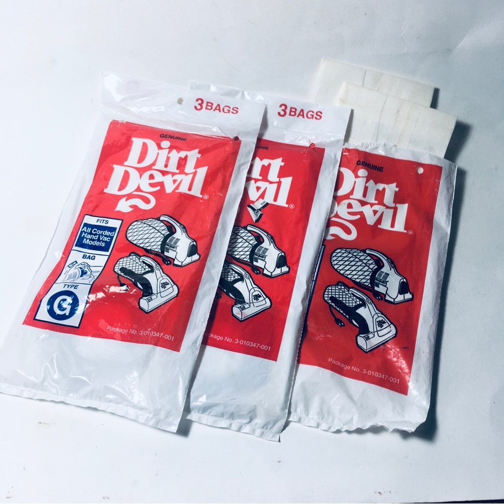 Dirt Devil G Vacuum Bags for All Corded Hand Held Vacuum 3 Packages / 8 Bags
